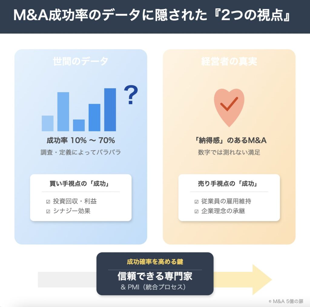 M&A成功率のデータに隠された2つの視点